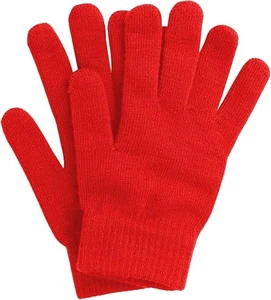 Men Women Winter Thick Gloves Hand Red Knitted Gloves Full Finger NEW - Picture 1 of 2