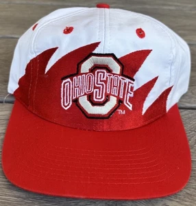 Usado en Excelente Condición De Colección Años 90 Ohio State Buckeyes Logo 7 Dientes de Tiburón Snapback Sombrero Gorra Sarga - Imagen 1 de 9