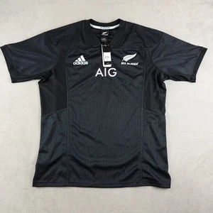 New Zealand All Blacks Rugby Shirt Jersey Mens 2XL Adidas AIG 2017 2018 BNWT - Picture 1 of 24