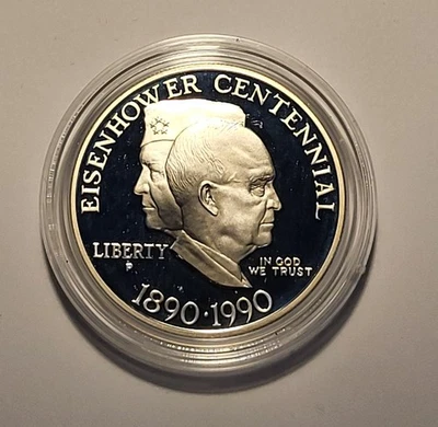 1990 proof United States Eisenhower Centennial Silver Dollar - Image 1 of 4