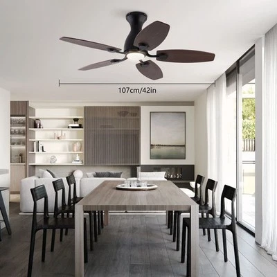42" Ceiling Fan Chandelier Wood Ceiling Fan Adjustable Wind Speed+Remote Control - Image 1 of 4
