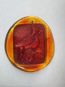 Vintage Blenko Sun Catcher Cardinal Ornament Suncatcher - Picture 1 of 4