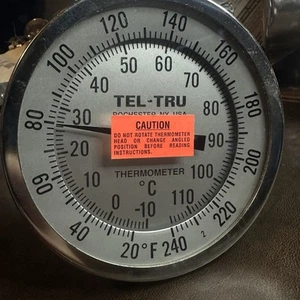 TEL-TRU GT300R-0667 Analog Dial Thermometer,Stem 6" L 460W05 READ DESCRIPTION - Picture 1 of 2