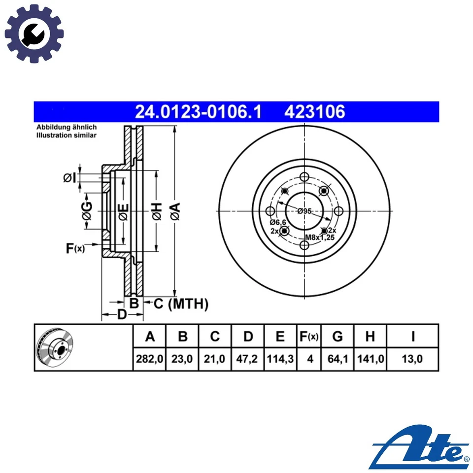 2x BRAKE DISC 24.0123-0106.1 FOR HONDA CIVIC/Aerodeck/Mk/Fastback PRELUDE 2.3L - Image 1 of 4