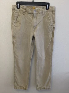 Carhartt Men's 33x30 Relaxed Fit Work Pants Khaki Twill Utility Durable - Picture 1 of 9