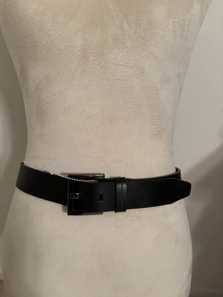 Cinturón de cuero negro vintage Y2K Calvin Klein talla mediana nuevo con etiquetas Foto 1 de 4