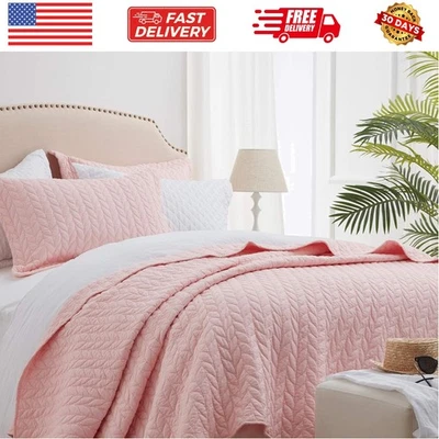Colcha edredón rosa tamaño queen, edredón ligero edredón completo queen cama... Foto 1 de 4