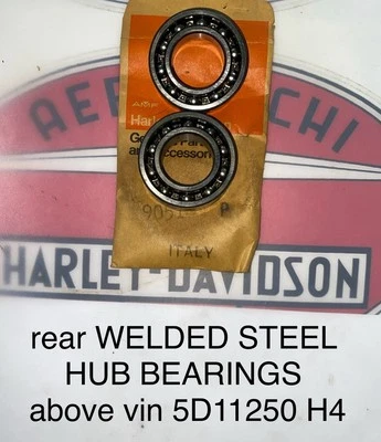 Harley Aermacchi SX175 SX250 SS175 SS250 NOS Rear Brake Drum Bearings 9051P - Image 1 of 4