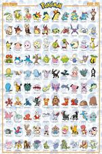 Pokemon - TV Show / Gaming Poster (100 Johto Region Pokemon) (Size: 24" x 36")