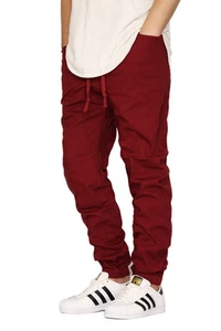 MEN'S TWILL DROP CROTCH JOGGER PANTS SIZE S-5XL 12 COLORS BIG&TALL *FAST SHIP* - Picture 1 of 40