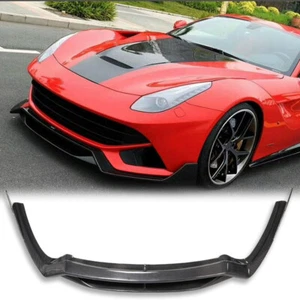 REAL CARBON Front Bumper Lip Spoiler Splitter For Ferrari F12 Berlinetta 12-17 - Picture 1 of 8