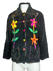 Vintage Yak Magik XL Chanellie Blazer Cardigan Floral Buttons & Patches Garden