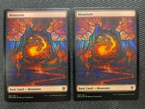 Mountain Showcase Foil x 2 - #280 Dominaria United - Basic Land Unique Art 2022 - Picture 1 of 2