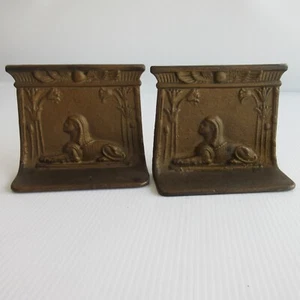 Ägyptische Sphinx Guss Metall Buchstützen Vintage Art Deco - Bild 1 von 8