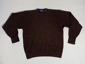 Pendleton 100% Shetland Wool Sweater Mens Large Brown Mauve Crewneck Pullover - Picture 1 of 6