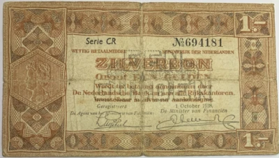 Collectible 1 Gulden Banknote, 1938 – Historic Piece of Dutch Currency - Image 1 of 2