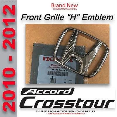 Rejilla delantera emblema H 2010-2012 75700-TA0-A00 Honda Accord Crosstour OEM Foto 1 de 4