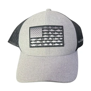 Columbia PFG Fish Flag Mesh Back Hat Fishing American Flag Patch Trucker Cap - Picture 1 of 7
