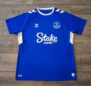 FC EVERTON HOME FOOTBALL SHIRT 2022 2023 HUMMEL SOCCER JERSEY BLUE COLOR MENS XL - Picture 1 of 11