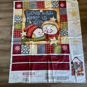 Flannel Daisy Kingdom Frosty Friends Snowman Banner Kit Love Christmas Fabric