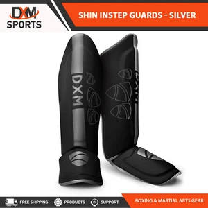 DXM SPORTS Shin Instep Guards MMA Leg Foot Pad Muay Thai Kick Boxing Training - Picture 1 of 78