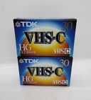Lot Of 2 Tdk Tc-30 Hg Ultimate Vhs-C Blank Tapes Brand New Sealed