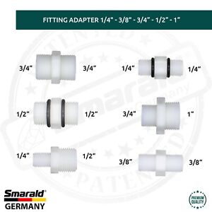 Schraubverbinder Fiting Adapter 1/4" 3/8" 3/4" 1/2" 1" Umkehrosmose Wasserfilter