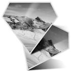 2 x Diamond Stickers 10 cm BW - Log Cabin Alpe D'Huez France Alps  #43142