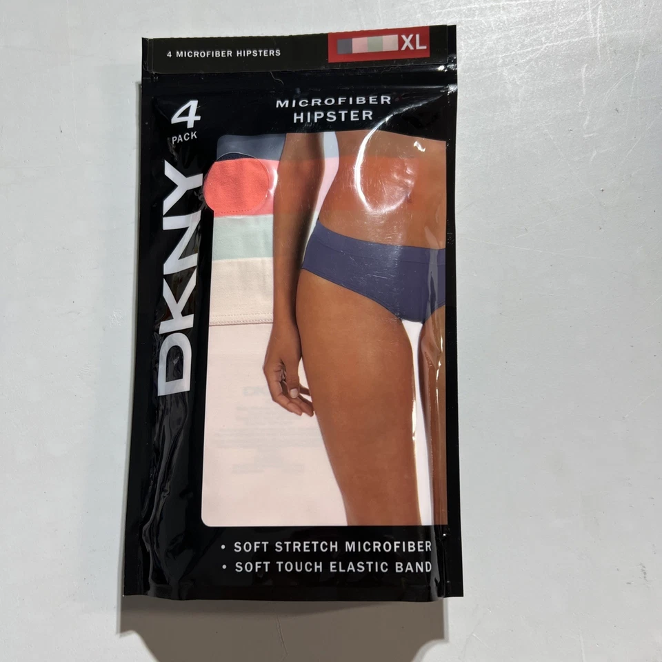 DKNY Mujer Talla XL Microfibra Hipster Ropa Interior Paquete de 4 Panty Nuevo en Caja Foto 1 de 1