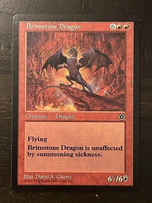 Magic the Gathering ~ MTG ~ 1x Brimstone Dragon ~ PORTAL II ~ Light Play - Image 1 of 2
