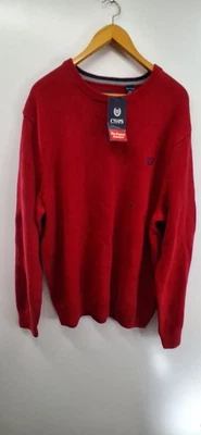 NWT Ralph Lauren Chaps  Red Hand Framed Sweater Crew Neck 100% Cotton Mens XL - Image 1 of 4