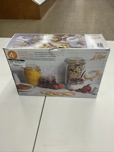 NEW Le Parfait Super Canning Storage Jars With Lid Set of 4 Made in France - Picture 1 of 6