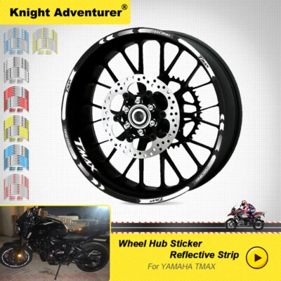 Motorcycle Wheel Rim Tape Decal Stripes Sticker For Yamaha TMAX 500 530 560 - Image 1 of 4