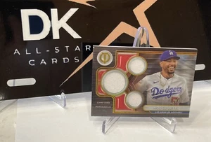 MOOKIE BETTS 2024 Topps TRIBUTE GAME USED MEMORABILIA TRIPLE JERSEY RELIC patch - Picture 1 of 4