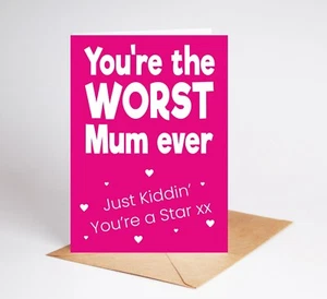 Funny Mothers Day Card Mum Mother Rude Card BC732 - Picture 1 of 3