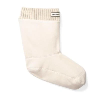 Michael Kors MK Short Ribbed Boot Socks Size 9-11 X XL Ivory Designer Logo NIB - Image 1 of 2
