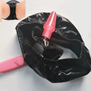 PU Leather Vibrating Chastity Panty Underear Dildo Anal Butt Plug Bondage Toys - Picture 1 of 13