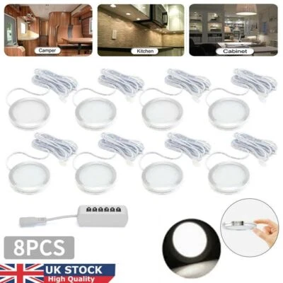 8x 12V Interior LED Spot Lights For VW T4 T5 Camper/Van/Caravan/Motorhome Light - Image 1 of 4