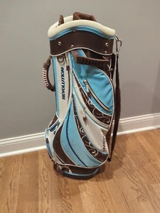 Maxfli Revolution Womens Golf Bag Blue Brown Lightweight W/Rain Cover,  Cart Bag - Picture 1 of 8