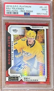 2018 Eeli Tolvanen PSA 9 RC #7/50 RED PRISM AUTO OPC PLATINUM ROOKIE : 1 Higher - Picture 1 of 3