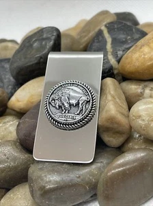 BUFFALO Head Nickel Money Clip Stainless Steel UNIQUE Quality Wedding Party Gift - Picture 1 of 8