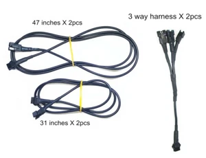 Cable de extensión negro 31 pulgadas 47 pulgadas 1 a 3 arnés millones de colores LED para motocicleta - Imagen 1 de 12