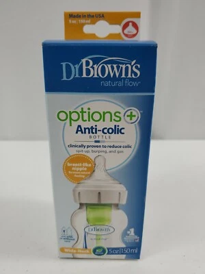 Dr. Brown's Options+ Biberón Cuello Ancho Anticólicos Flujo Natural 5 Onzas Nuevo Foto 1 de 4