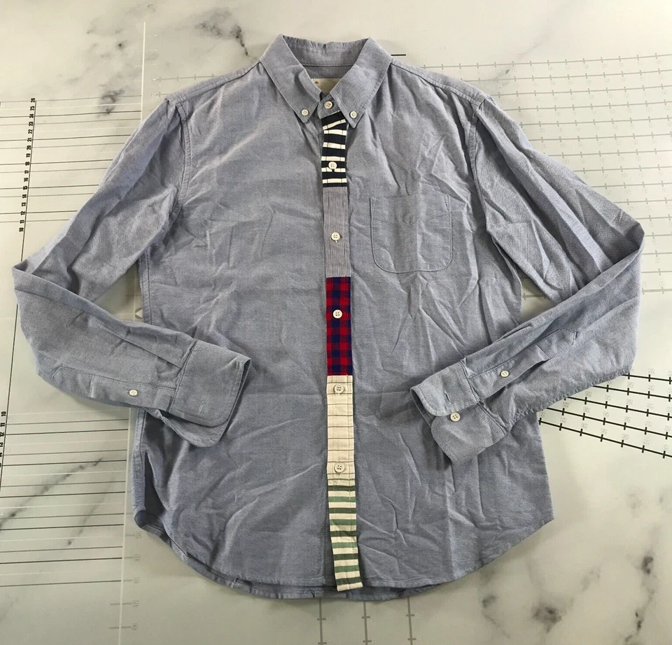 Band of Outsiders Button Down Shirt Mens M 2 Blue Contrast Button Placket Cotton - Image 1 of 4