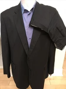 Saks Fifth Ermenegildo Zegna Made In Italy Suit Wool/Silk Black Sz 48 W 44/ 28 - Picture 1 of 13