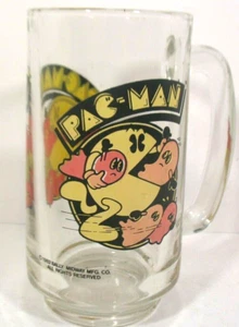 Vintage 1982 Pac Man Ghosts Arcade 12oz Stein Mug Glass Bally Midway Collectible - Picture 1 of 12