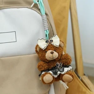 Cartoon Plush Bear Pendnat Cute Car Key Ring Creative Stuffed Dolls Gifts - Picture 1 of 11