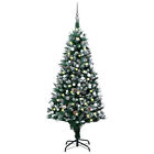 Knstlicher Weihnachtsbaum mit LEDs Kugeln Zapfen 150  N0J6
