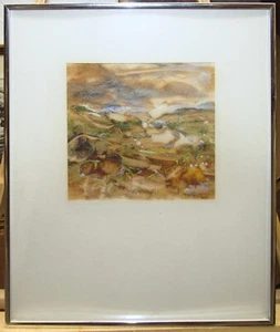 Mary Shore 1970s Mixed Media Abstract Landscape Listed Gloucester Masschusetts - Picture 1 of 6