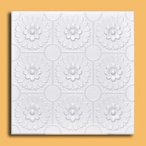 Styropor Deckenfliese 20" x 20" ODESSA weiß, zum Aufkleben - Bild 1 von 2
